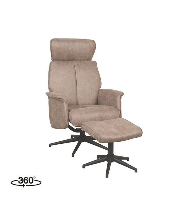 LABEL51 Lounge chair Verdal + Ottoman 77x79x109 cm