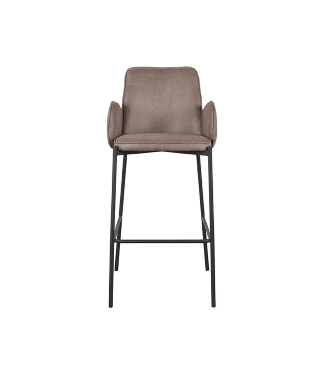 LABEL51 LABEL51 Barkruk Joni - Taupe - Microfiber - Zithoogte 78 cm