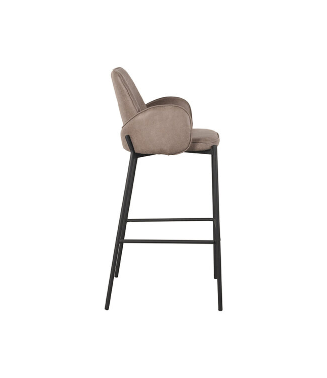 LABEL51 LABEL51 Barkruk Joni - Taupe - Microfiber - Zithoogte 78 cm