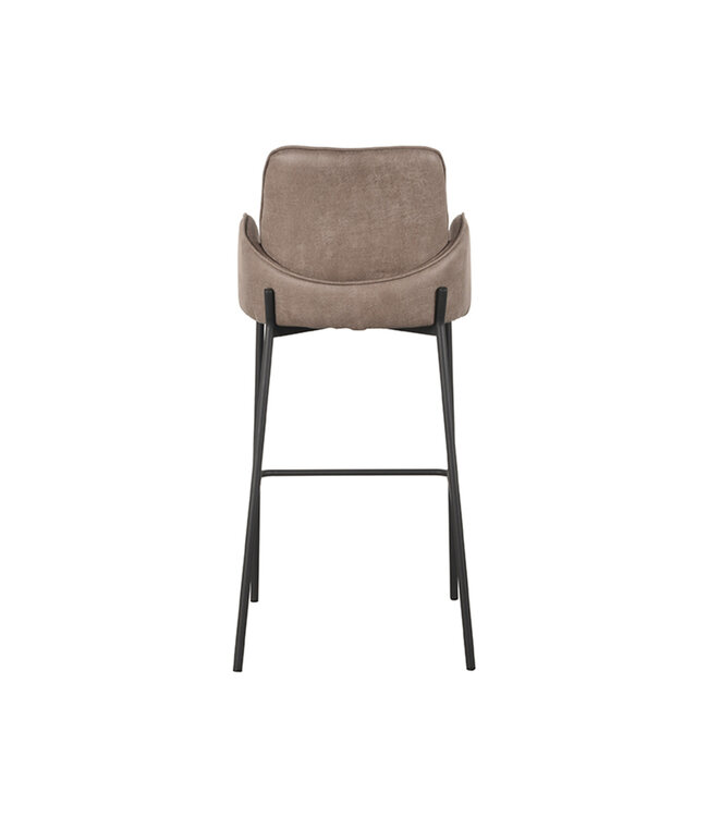 LABEL51 LABEL51 Barkruk Joni - Taupe - Microfiber - Zithoogte 78 cm