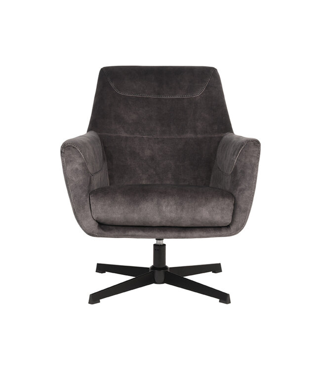 LABEL51 LABEL51 Fauteuil Toby - Antraciet - Velours