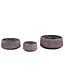 PTMD Holden Paarse Cement Kaars Rond Gouden Afwerking Laag M (set van 4)