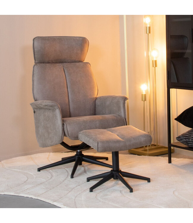 LABEL51 Lounge chair Verdal + Ottoman 77x79x109 cm