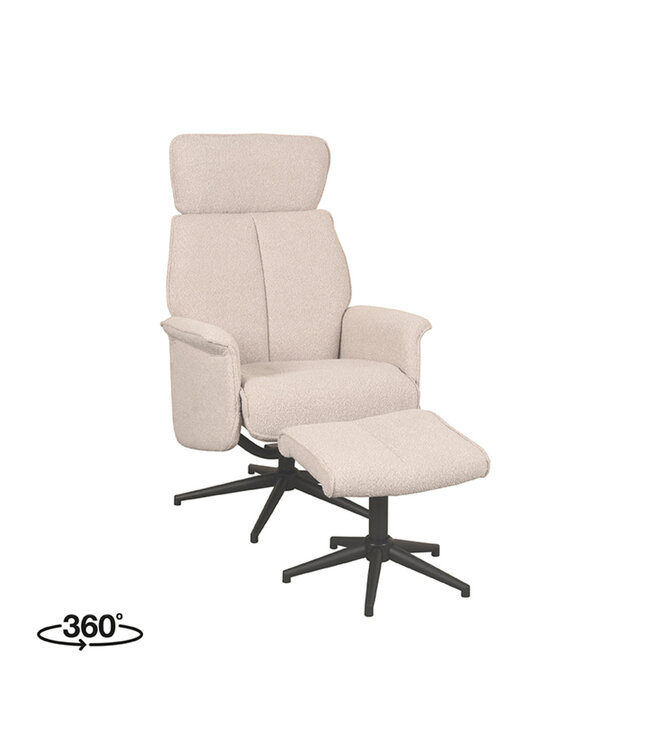 LABEL51 Lounge chair Verdal + Ottoman 77x79x109 cm