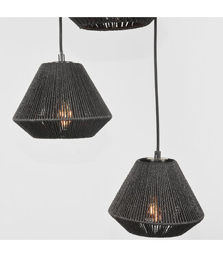 LABEL51 LABEL51 Hanglamp Ibiza - Zwart - Jute - 3-Lichts