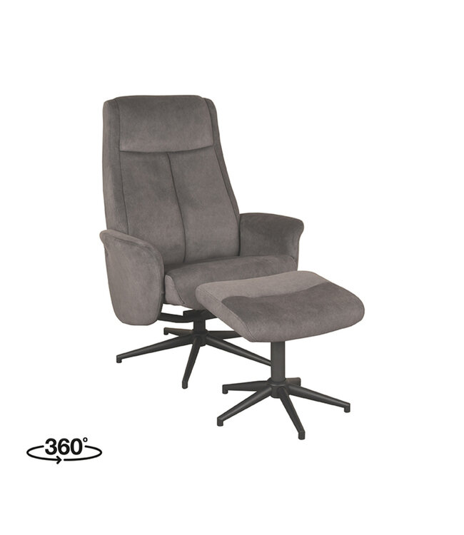 LABEL51 Lounge chair Bergen + Ottoman 77x76x105 cm