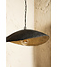 PTMD Majid Zwarte Papier Maché Golf Lamp Goud Binnenin