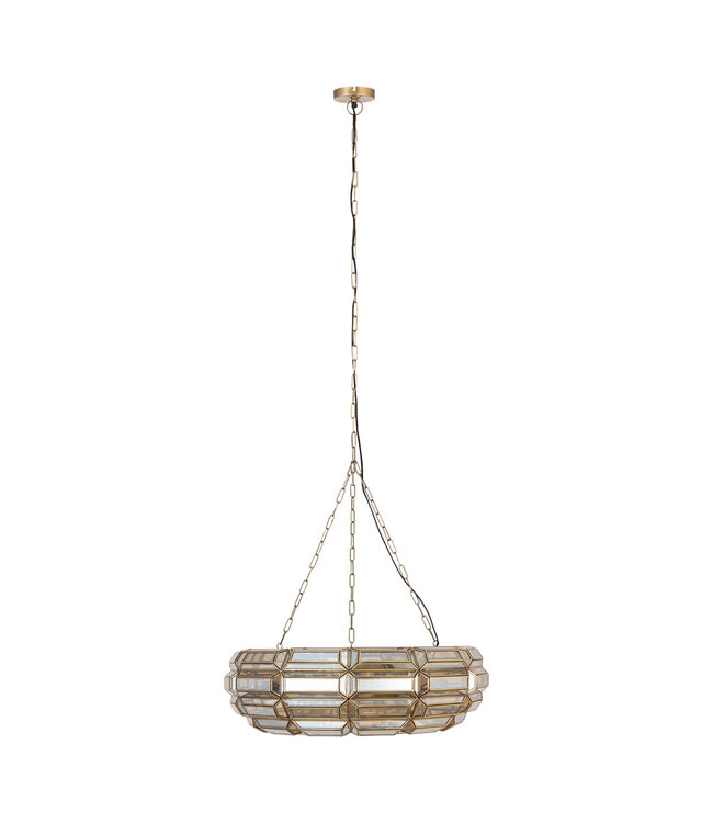 PTMD Thyro Antiek Messing Glas Amber Donut Lamp