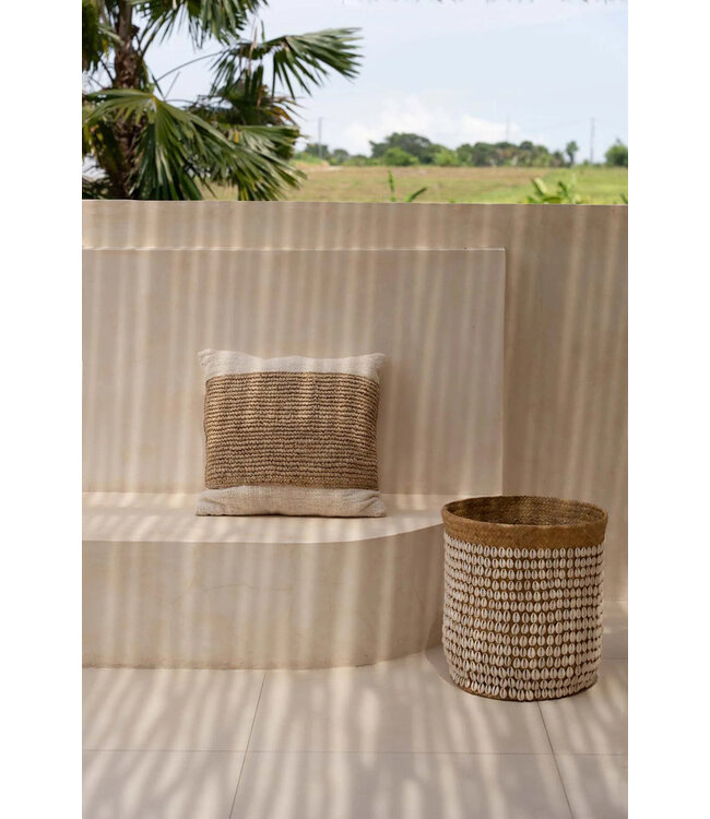 Bazar Bizar De Raffia Stempel Kussenhoes - Natuurlijk