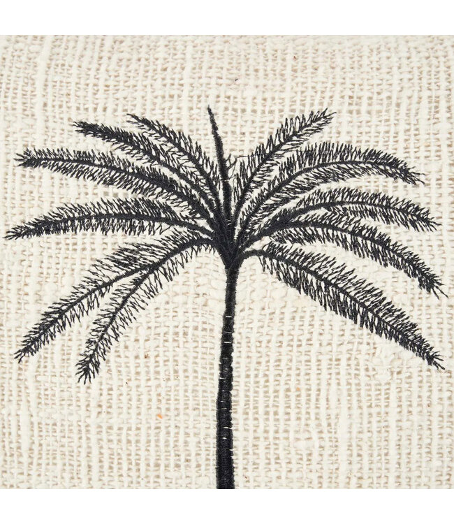 Bazar Bizar De Gili Palm Kussenhoes - Natuurlijk Zwart