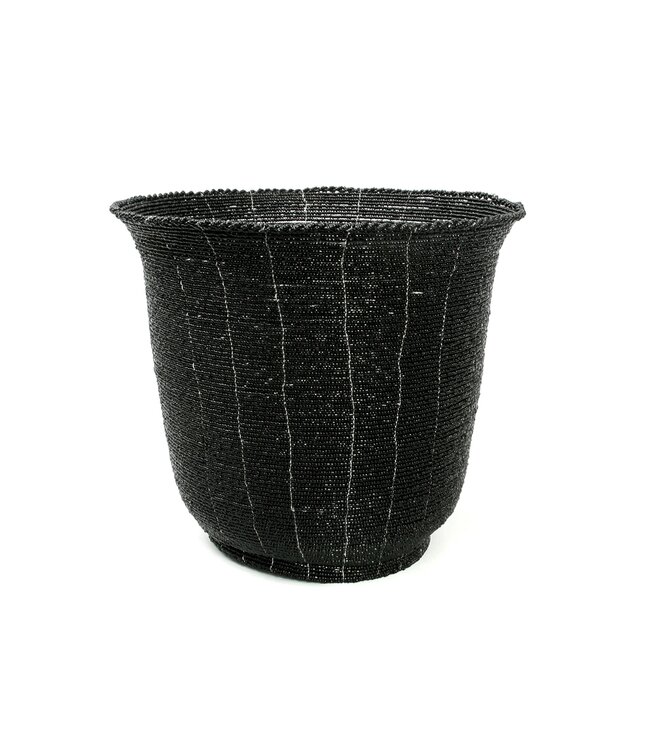 Bazar Bizar De Beaded Mand Hoog - Zwart - L