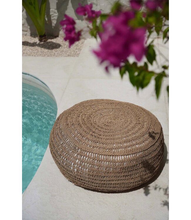 Bazar Bizar De Zeegras Poef - Natuurlijk - M 35x60x60cm