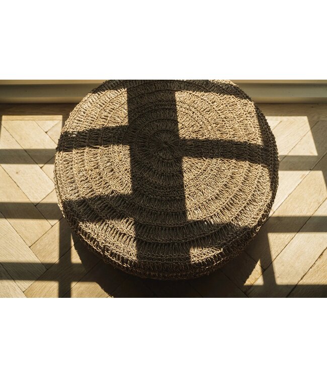 Bazar Bizar De Zeegras Poef - Natuurlijk - M 35x60x60cm