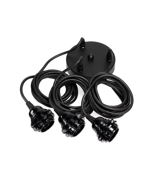 Hoopzi Lampfitting voor Plafond - Zwart - 3 Fittings