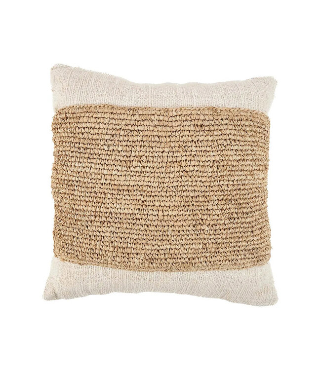 Bazar Bizar De Raffia Stempel Kussenhoes - Natuurlijk