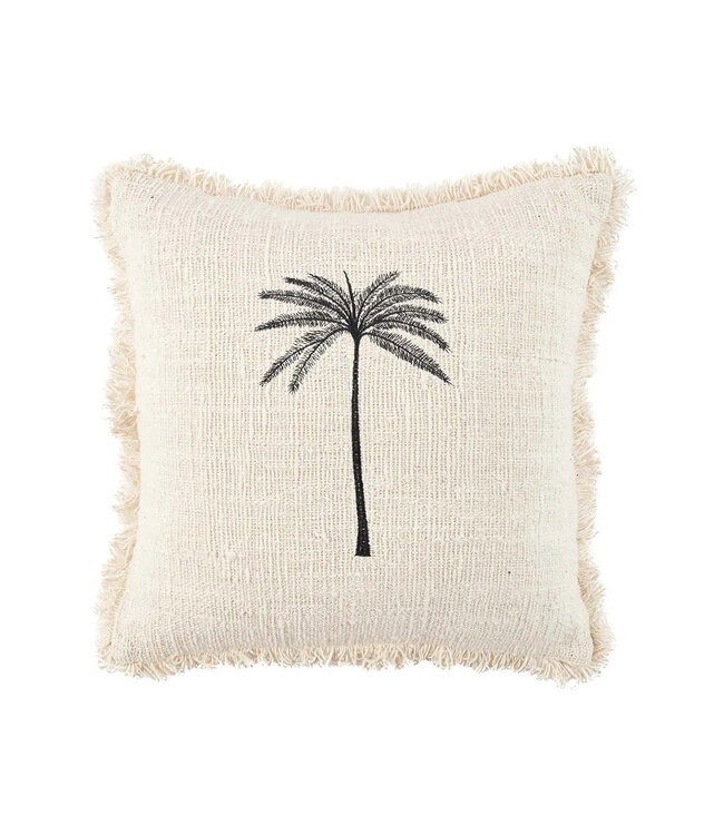 Bazar Bizar De Gili Palm Kussenhoes - Natuurlijk Zwart