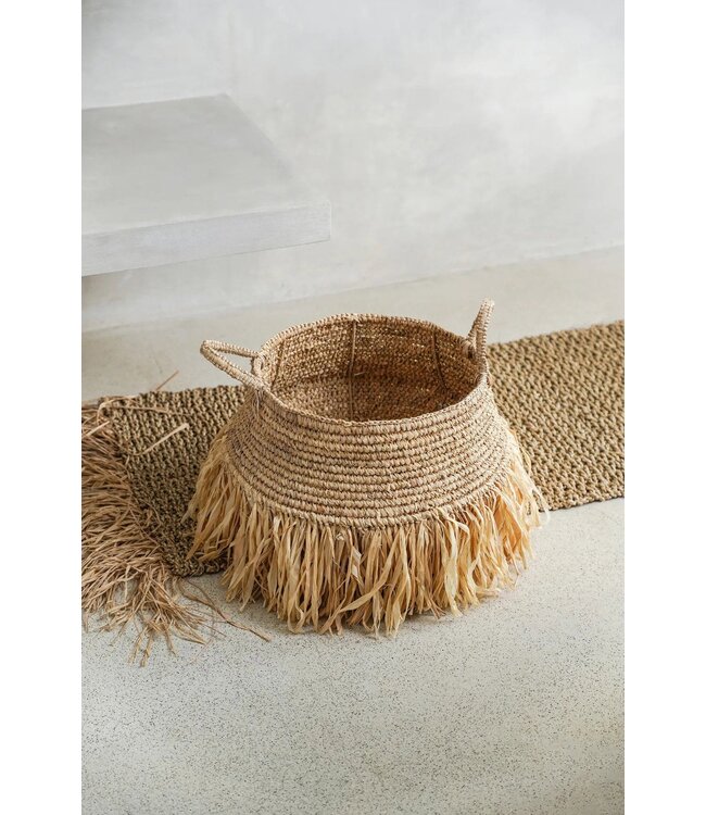 Bazar Bizar De Raffia Deluxe Mand - Naturel - L