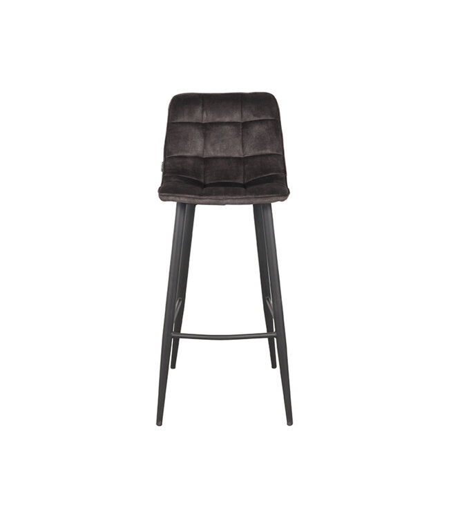LABEL51 Barkruk Jelt - Antraciet - Velours - Zithoogte 78"