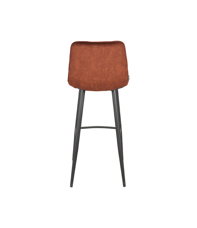 LABEL51 Barkruk Jelt - Roest - Velours - Zithoogte 78"