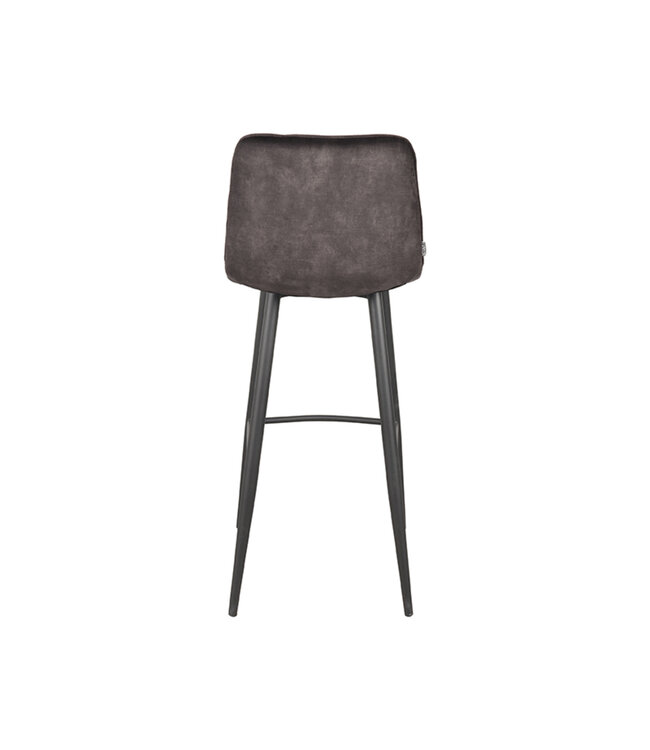 LABEL51 Barkruk Jelt - Antraciet - Velours - Zithoogte 78"