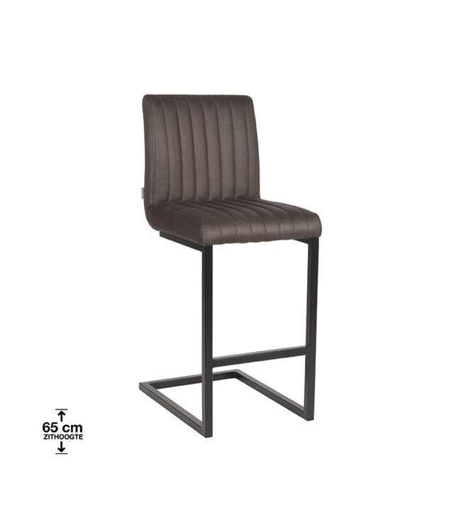 LABEL51 LABEL51 Barkruk Milo - Antraciet - Microfiber - Zithoogte 65