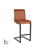 LABEL51 Barkruk Milo - Cognac - Microfiber - Zithoogte 65