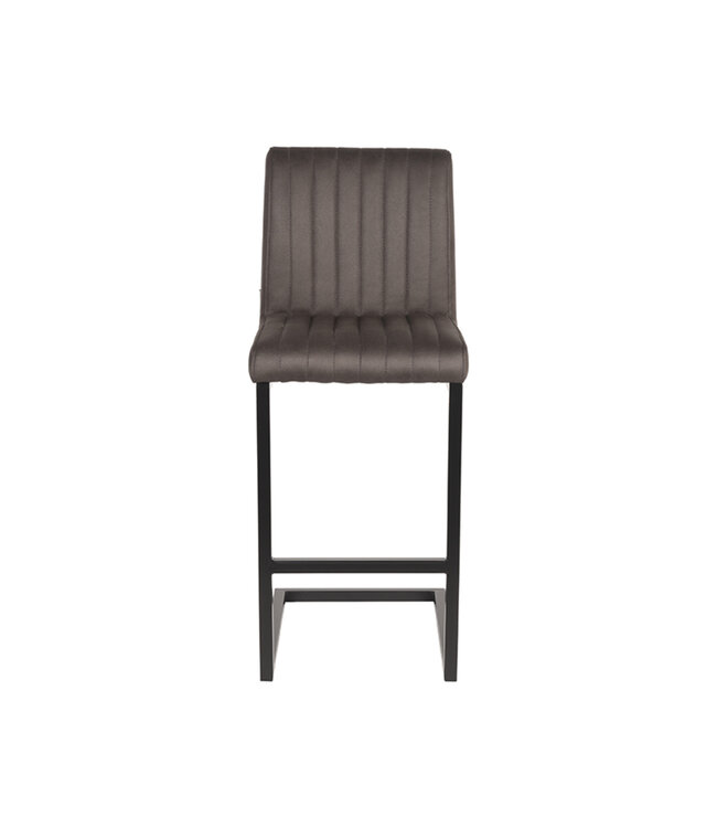 LABEL51 LABEL51 Barkruk Milo - Antraciet - Microfiber - Zithoogte 65