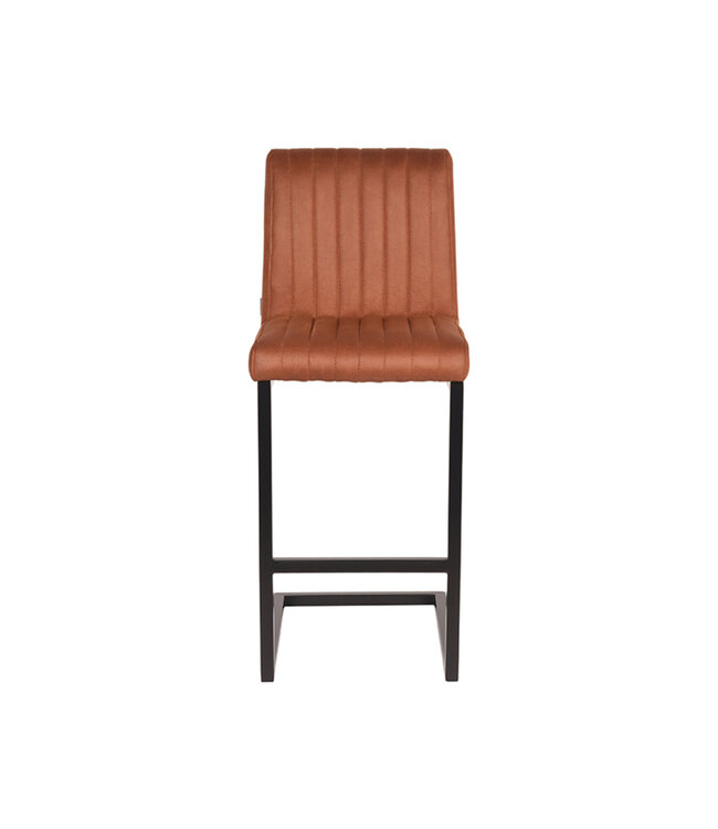 LABEL51 Barkruk Milo - Cognac - Microfiber - Zithoogte 65