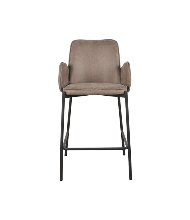 LABEL51 LABEL51 Barkruk Joni - Taupe - Microfiber - Zithoogte 65 cm