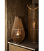 PTMD Lysia Brown round bamboo lantern with glass S