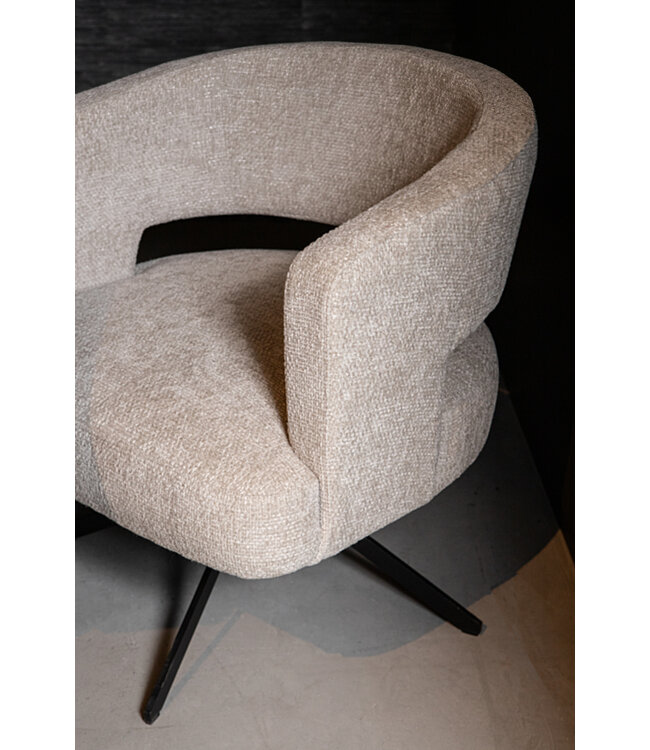 PTMD Baldr Cream dining chair legacy 15 dove black leg