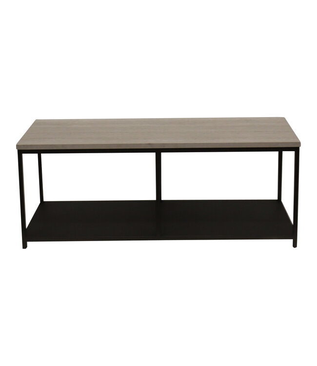 PTMD Laco Witte bijzettafel met marmeren blad en taupe metalen frame