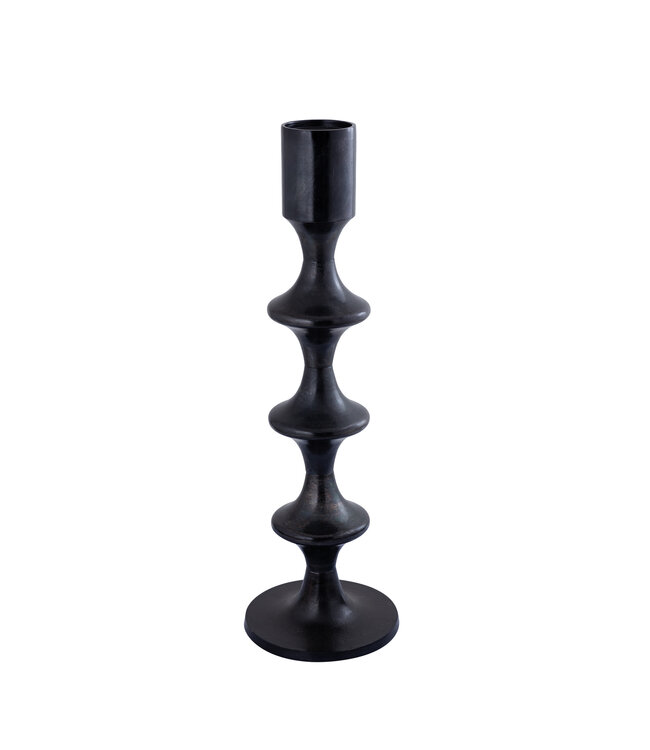 PTMD Taika Black alu ronde kaarshouder met hoge lipjes.