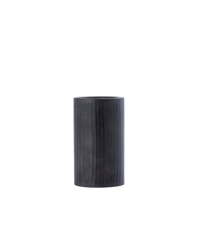 PTMD Jowad Grafiet aluminium plaat kaarsenhouder rib S