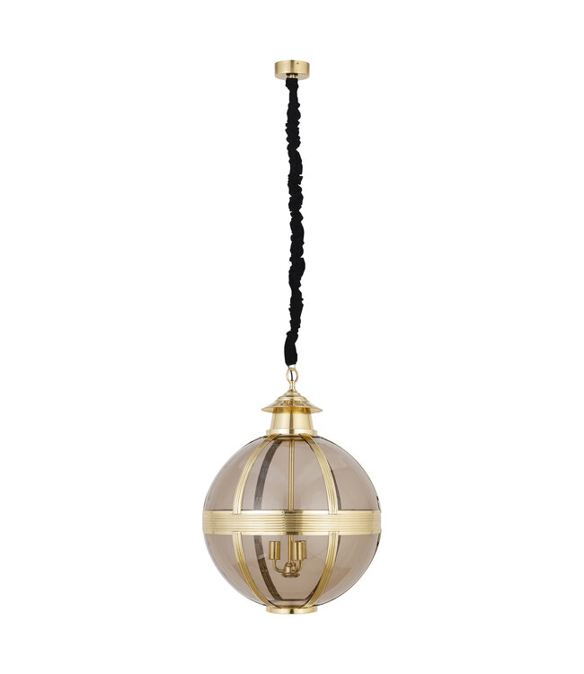 PTMD Mikk Messing Antiek Glazen Hanglamp Rnd L