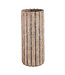 PTMD Jaydean Grey cement pot met geribbelde structuur hoog L