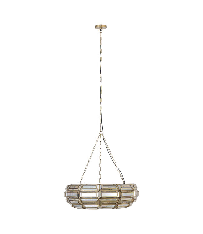 PTMD Thyro Antiek Messing Glas Amber Donut Lamp