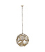 PTMD Thyro Antiek Messing Glas Amber Bal Lamp