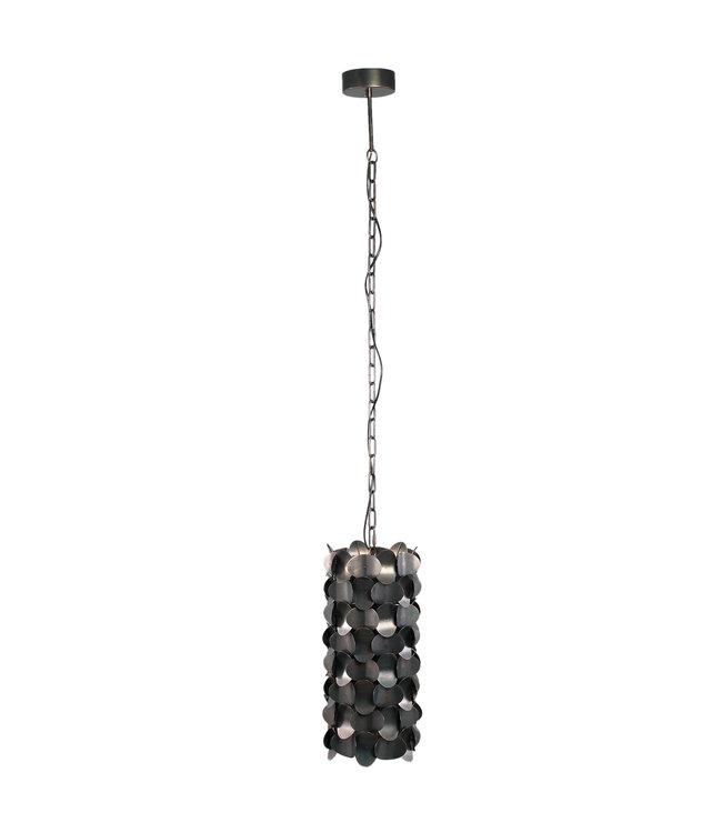 PTMD Jaye Zwarte Hanglamp met Cirkelpatroon Klein