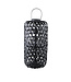 PTMD Mayita Black round bamboo lantern with glass L
