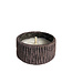 PTMD Holden Paarse Cement Kaars Rond Gouden Afwerking Laag S (set van 8)