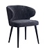 PTMD Fiori Anthracite 0504 dining chair black wood legs