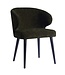 PTMD Fiori Green 1205 dining chair black wood legs
