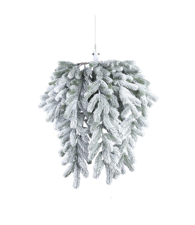 PTMD Rosamond White PVC and PE mix hanging wreath long