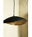 PTMD Majid Zwarte Papier Maché Golf Lamp Goud Binnenin