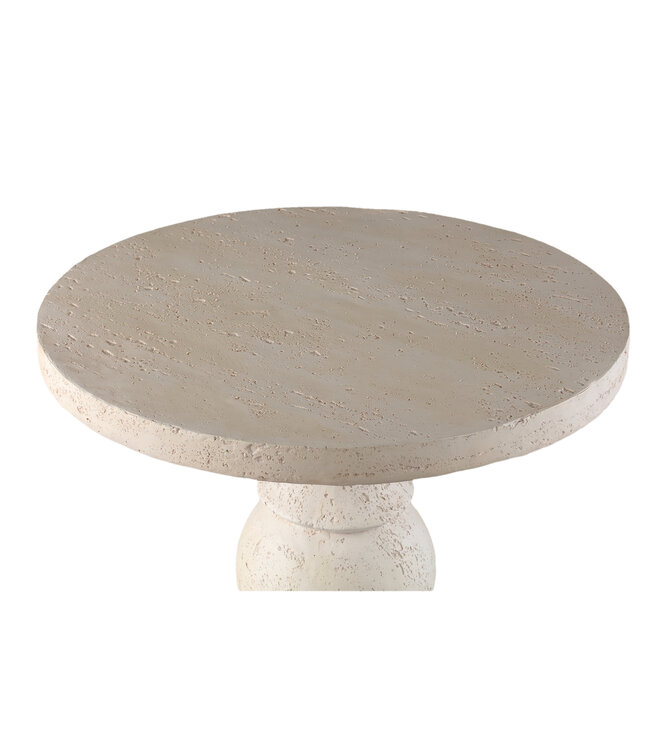PTMD Muza Cream MgO ronde klassieke bijzettafel