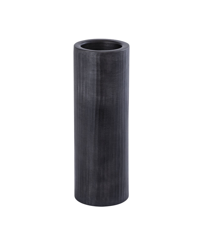 PTMD Jowad Grafiet aluminium plaat kaarsenhouder rib L