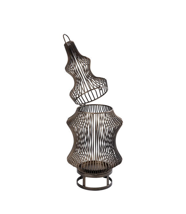 PTMD Tobin Brass iron round wired shaped lantern
