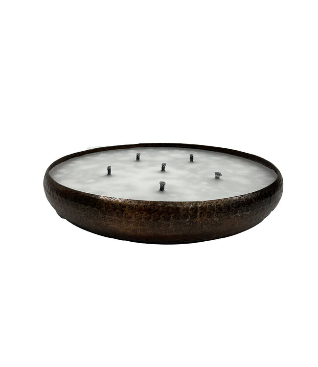 PTMD Bunty Koper Aluminium Gehamerde Kaars Rond M (set van 2)