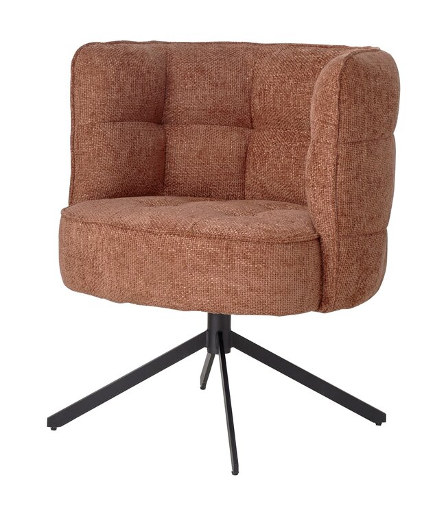 PTMD Odin Rust diningchair legacy 6 deepterra black leg